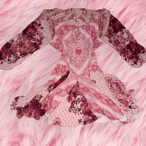 Free People Pink Floral Mini Dress